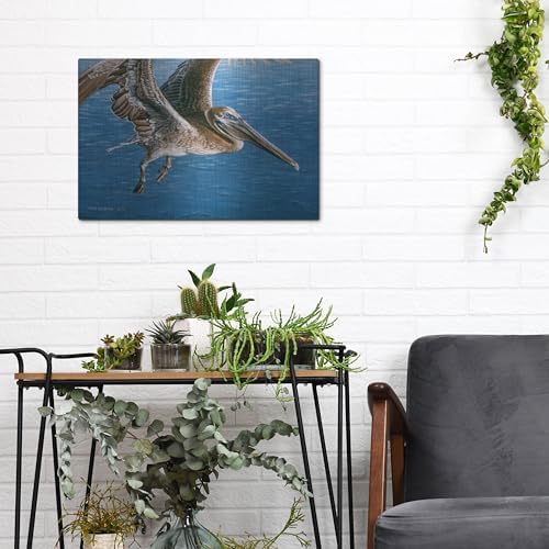 Flying Pelican Metal Wall Art by Ron Parker 16x12