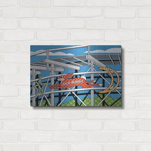 Jack Rabbit Roller Coaster Metal Wall Art 24x16