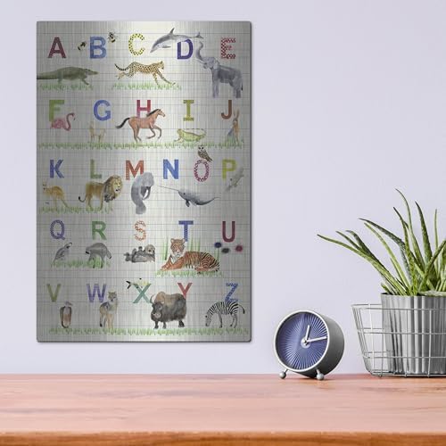 Alphabet Animals Metal Wall Art by Alicia Ludwig 12x16