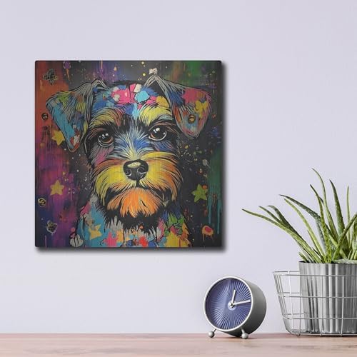 Woof Schnauzer Metal Wall Art 12x12