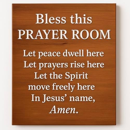 Bless This Prayer Room Canvas Print - Christian Faith Wall Art 12x16 inch