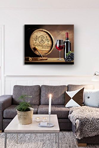 Personalized Napa Valley Wine Barrel Canvas Wall Art - 24x20