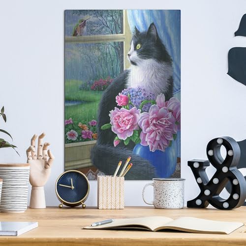 Rainy Day Visitor Metal Wall Art 12x16