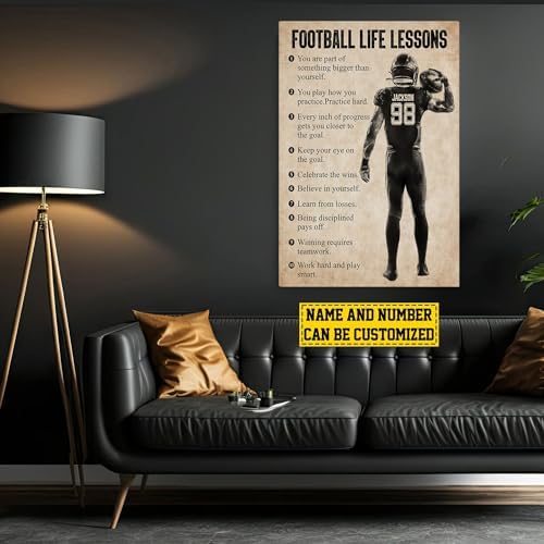 Football Motivational Canvas Art Print Wall Decor for Boys and Home