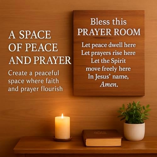 Bless This Prayer Room Canvas Print - Christian Faith Wall Art 12x16 inch