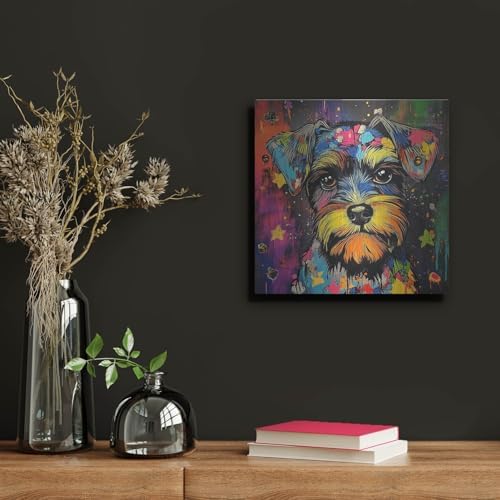 Woof Schnauzer Metal Wall Art 12x12