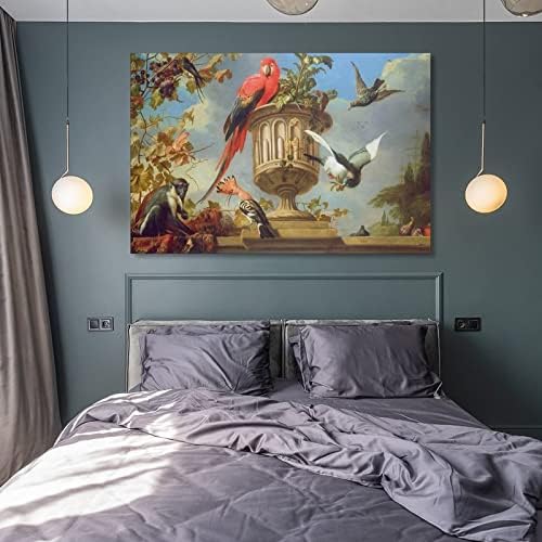 Scarlet Macaw Perched on Urn Wall Art Poster 16x24inch