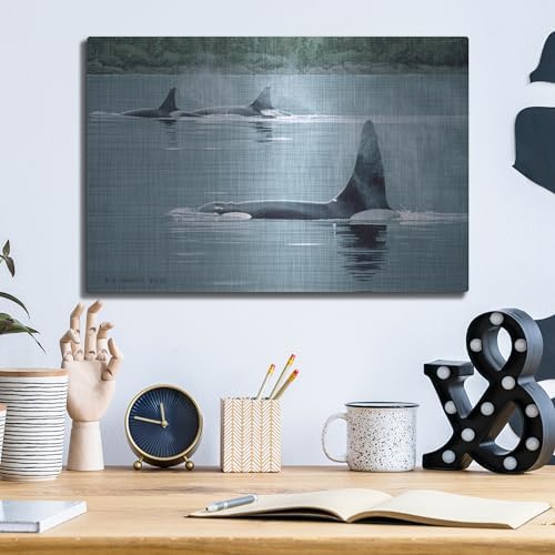 Orcas Metal Wall Art by Ron Parker 16x12