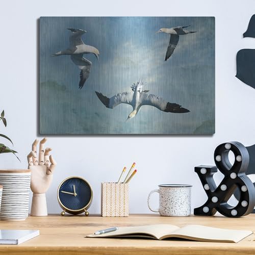 Gannets Trio Metal Wall Art by Carlos Casamayor