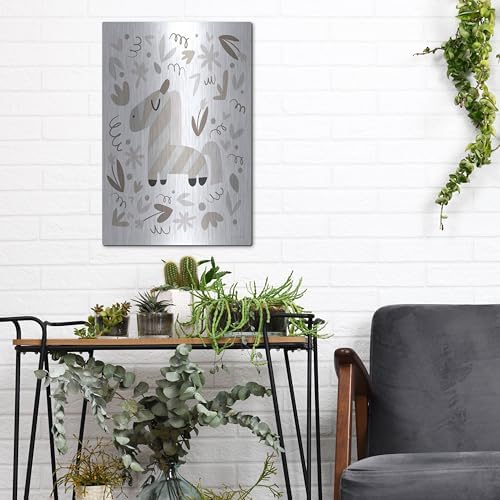 Sleepy Zebra Metal Wall Art 12x16