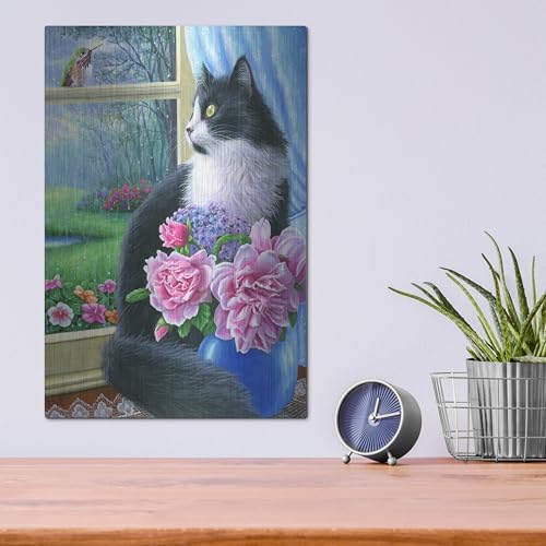 Rainy Day Visitor Metal Wall Art 12x16