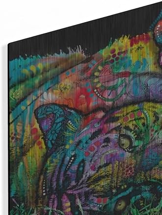 Mama Tiger and Cub Metal Wall Art by Dean Russo 16x12