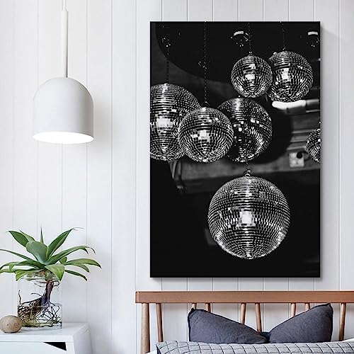70s Disco Ball Poster Wall Decor Canvas Print 12x18inch