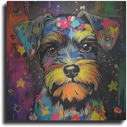 Woof Schnauzer Metal Wall Art 12x12