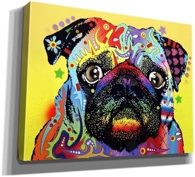 Epic Graffiti Pug 1 Canvas Print by Dean Russo 16x12