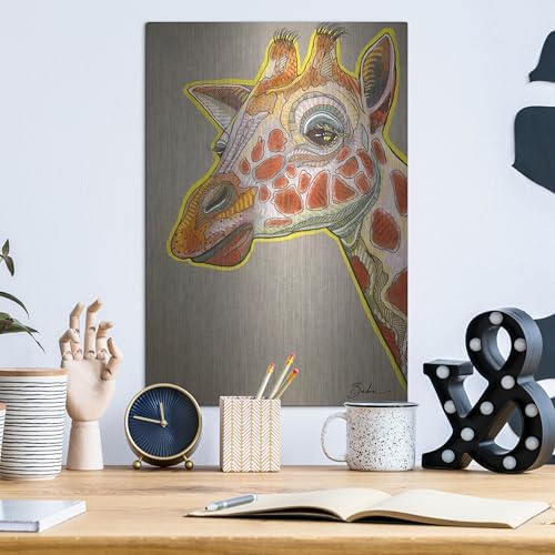 Chill Giraffe Metal Wall Art by Bebe Keith 12x16