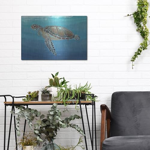 Ocean Sea Turtle II Metal Wall Art 16x12