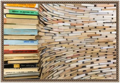 Framed Canvas Wall Art 16x23 Book Sculpture at Prague City Library 1 by Wendy Kaveney Danita Delimont