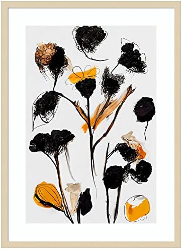 Amanti Art Framed Wall Art 33x24 Black Dry Flowers