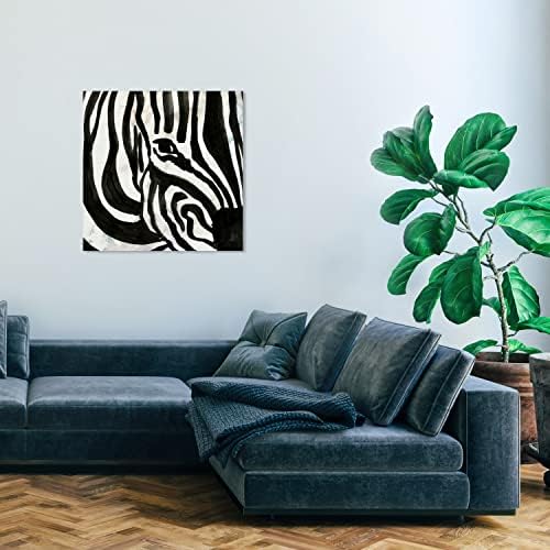 Wynwood Studio Animals Modern Canvas Art Black and White Zebra 30x30