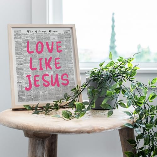 Love Like Jesus Christian Wall Art - Pink Girly Decor