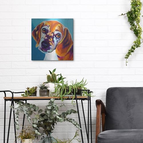 Beagle - Bj by Dawg Painter Metal Wall Art 12x12