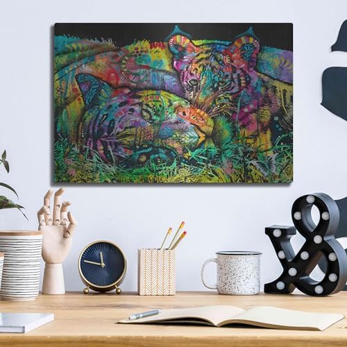 Mama Tiger and Cub Metal Wall Art by Dean Russo 16x12