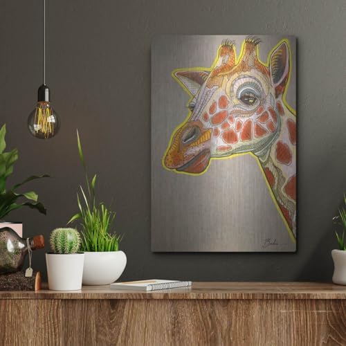 Chill Giraffe Metal Wall Art by Bebe Keith 12x16