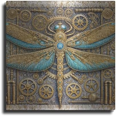 Steampunk Dragonfly Wall Art 24x24