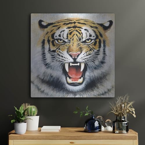 Tiger Metal Wall Art by Harro Maass 24x24