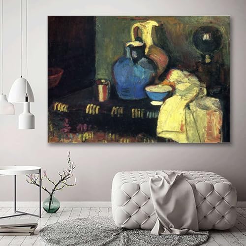 Vintage Henri Matisse Blue Pitcher Canvas Art 8x12in Wall Decor