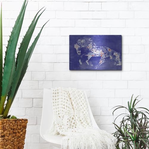 Beautiful Floral Horse 2-4 Metal Wall Art 16x12