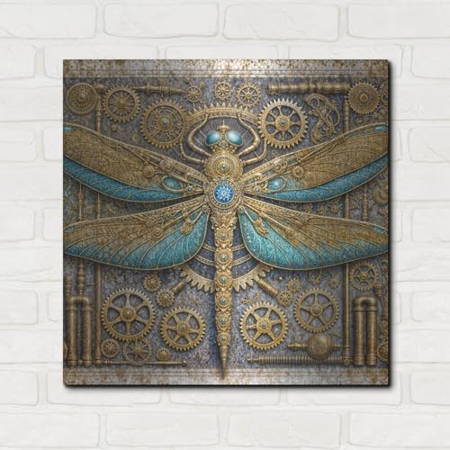Steampunk Dragonfly Wall Art 24x24