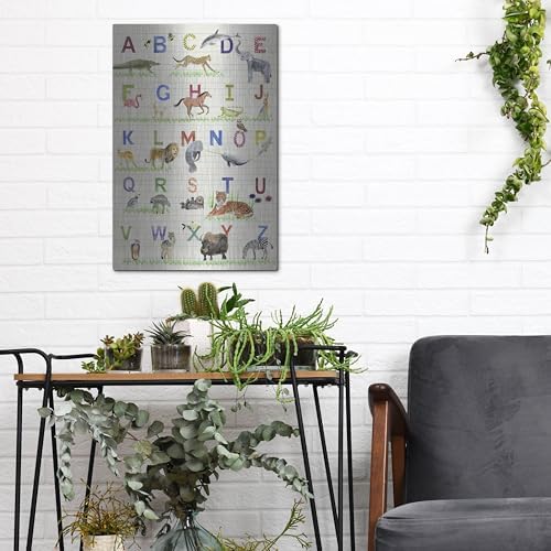 Alphabet Animals Metal Wall Art by Alicia Ludwig 12x16