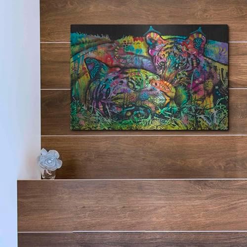 Mama Tiger and Cub Metal Wall Art by Dean Russo 16x12