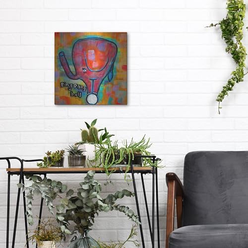 4331 Elephant Ping Pong Ball Metal Wall Art 12x12