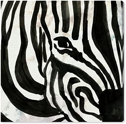 Wynwood Studio Animals Modern Canvas Art Black and White Zebra 30x30