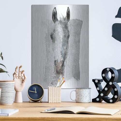 Watercolor Horse Portrait by Irena Orlov Metal Wall Art 12x16