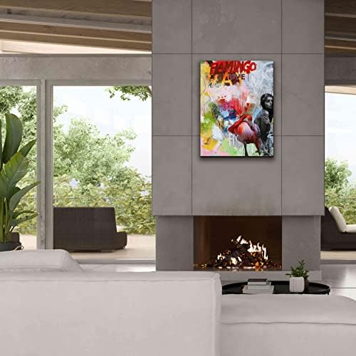 Epic Graffiti Flamingo Giclee Canvas Wall Art 26x34