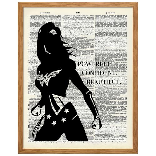 Powerful Woman Wall Art 11x14 Framed - Inspirational Decor for Girls Bedroom