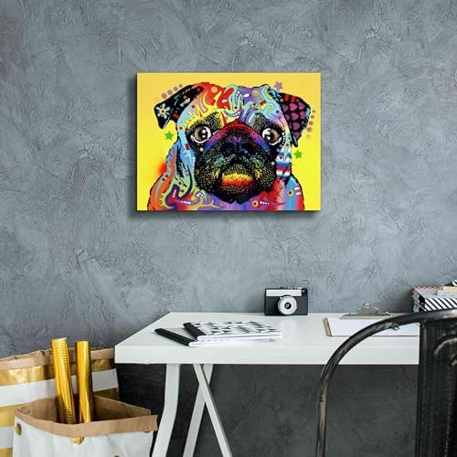 Epic Graffiti Pug 1 Canvas Print by Dean Russo 16x12