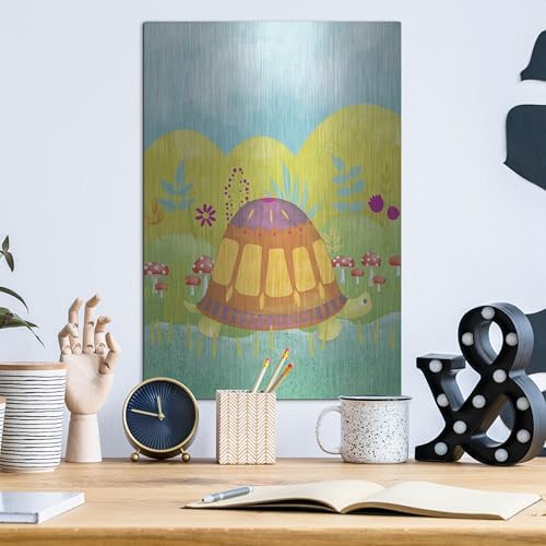 Happy Turtle 1 Metal Wall Art 12x16 Inches