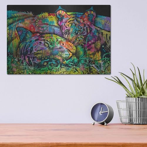 Mama Tiger and Cub Metal Wall Art by Dean Russo 16x12