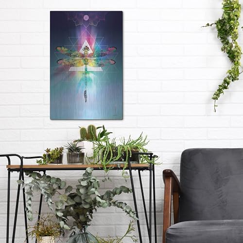 Cosmic Dragonfly Metal Wall Art 12x16