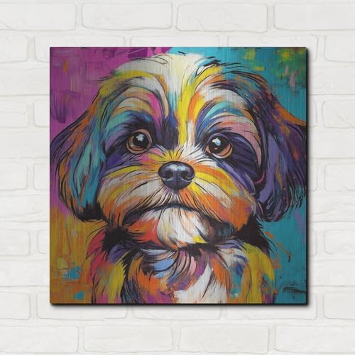 Woof Shih Tzu Metal Wall Art 24x24