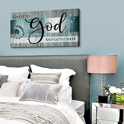 Give It To God And Go To Sleep Bible Verse Wall Art Canvas 20x40