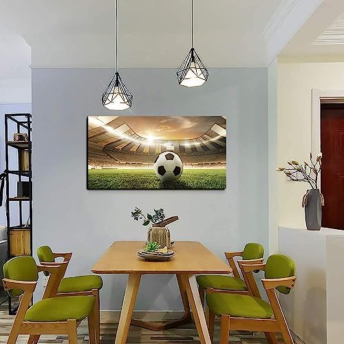 Amoy Art Canvas Print Soccer Stadium Wall Art 20x40 Inch