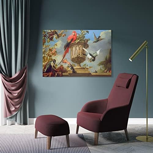 Scarlet Macaw Perched on Urn Wall Art Poster 16x24inch