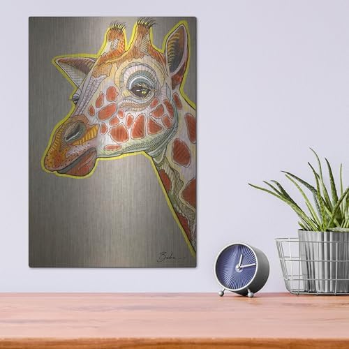 Chill Giraffe Metal Wall Art by Bebe Keith 12x16