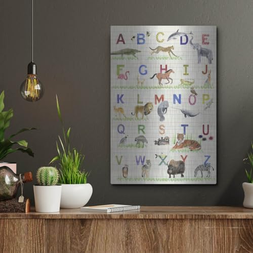 Alphabet Animals Metal Wall Art by Alicia Ludwig 12x16
